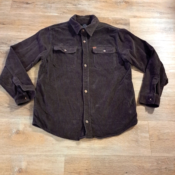Buffalo David Bitton Brown Corduroy Button-Up Casual Shirt Jacket Men's Large - Picture 1 of 10